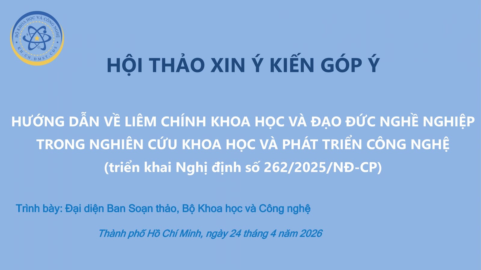 ĐHQG-HCM góp ý cho dự thảo “Hướng dẫn về liêm chính khoa học và đạo đức nghề nghiệp trong nghiên cứu khoa học và phát triển công nghệ”